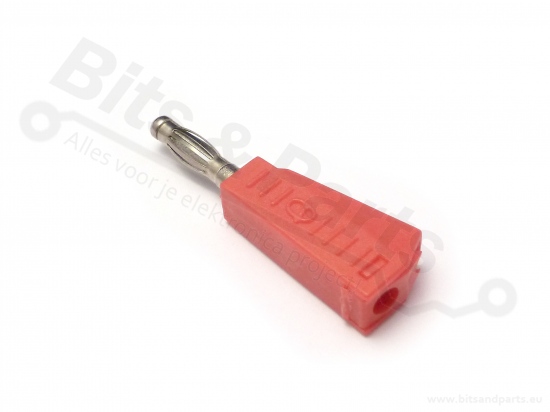 Banaanstekker/banaanplug stackable 4mm rood